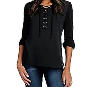 NYGARD  LACE-UP FRONT TOP.